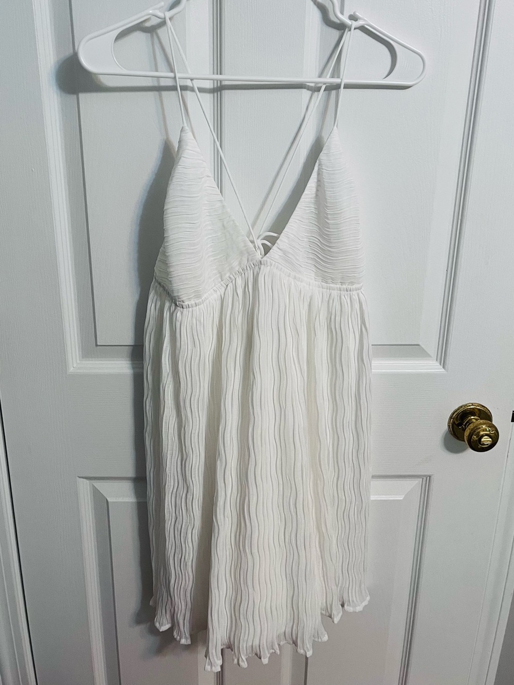 Princess Polly White Pleated Mini Dress